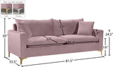 Naomi Velvet Sofa - Luxurious Comfort with Customizable Legs & Cozy Pillows for Stylish Living Rooms