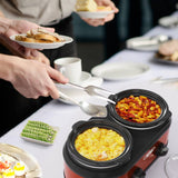 Dual Slow Cooker with 2 Removable Ceramic Pots, Red