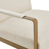 Wholesale Modern Metal Base Lounge Accent Chair, Ivory/Antique Gold