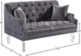 Roxy Contemporary Loveseat with Deep Button Tufting and Acrylic Legs for Elegant Living Spaces