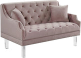 Roxy Contemporary Loveseat with Deep Button Tufting and Acrylic Legs for Elegant Living Spaces