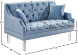 Roxy Contemporary Loveseat with Deep Button Tufting and Acrylic Legs for Elegant Living Spaces