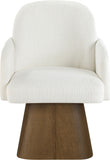 Marlowe - Linen Textured Fabric Upholstered Swivel Dining Arm Chair - Stained Brown