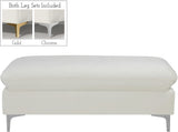 Naomi Velvet Ottoman – Elegant Contemporary Design with Gold & Chrome Legs for Stylish Home Decor
