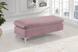 Naomi Velvet Ottoman – Elegant Contemporary Design with Gold & Chrome Legs for Stylish Home Decor