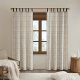 Plaid Fleece Lining Window Panel, Ivory
