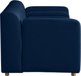 Naya Contemporary Loveseat with Deep Channel Tufting and Gold Metal Legs for Modern Living Spaces