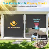 Solar Crank Outdoor Roller Shade with Teslin, No Cassette