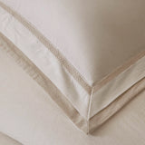 Refined Embroidered Linen Blend Duvet Cover Set, White/Gold