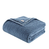 Berber Sherpa Bedding Blanket, Blue