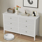 Wholesale Kiss the Water White Dresser Fluted 6 Drawer Dresser