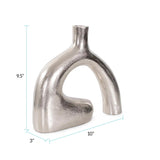 Shirin- Polished Silver Reverse Vase in Cast Aluminum- Short