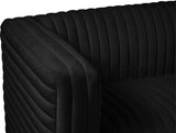 Ravish Contemporary Chair with Deep Channel Tufting and Gold & Chrome Legs for Modern Living Spaces