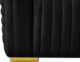 Ravish Contemporary Chair with Deep Channel Tufting and Gold & Chrome Legs for Modern Living Spaces