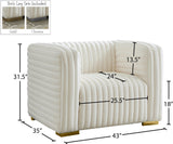 Ravish Contemporary Chair with Deep Channel Tufting and Gold & Chrome Legs for Modern Living Spaces