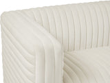 Ravish Contemporary Chair with Deep Channel Tufting and Gold & Chrome Legs for Modern Living Spaces