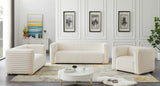 Ravish Velvet Loveseat - Modern Elegance with Deep Channel Tufting & Stylish Gold or Chrome Legs