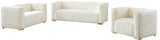 Ravish Velvet Loveseat - Modern Elegance with Deep Channel Tufting & Stylish Gold or Chrome Legs