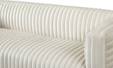 Ravish Velvet Sofa - Elegant Contemporary Design with Deep Channel Tufting & Stylish Metal Legs