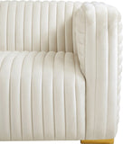 Ravish Velvet Sofa - Elegant Contemporary Design with Deep Channel Tufting & Stylish Metal Legs