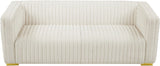 Ravish Velvet Sofa - Elegant Contemporary Design with Deep Channel Tufting & Stylish Metal Legs