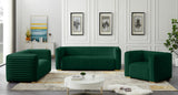 Ravish Velvet Loveseat - Modern Elegance with Deep Channel Tufting & Stylish Gold or Chrome Legs