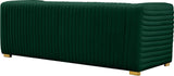 Ravish Velvet Sofa - Elegant Contemporary Design with Deep Channel Tufting & Stylish Metal Legs