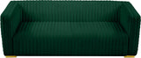 Ravish Velvet Sofa - Elegant Contemporary Design with Deep Channel Tufting & Stylish Metal Legs