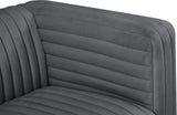 Ravish Contemporary Chair with Deep Channel Tufting and Gold & Chrome Legs for Modern Living Spaces
