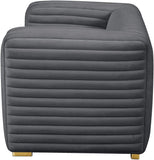 Ravish Contemporary Chair with Deep Channel Tufting and Gold & Chrome Legs for Modern Living Spaces