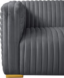 Ravish Velvet Loveseat - Modern Elegance with Deep Channel Tufting & Stylish Gold or Chrome Legs