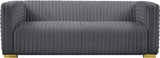 Ravish Velvet Sofa - Elegant Contemporary Design with Deep Channel Tufting & Stylish Metal Legs