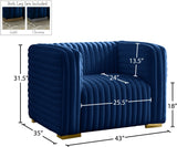 Ravish Contemporary Chair with Deep Channel Tufting and Gold & Chrome Legs for Modern Living Spaces