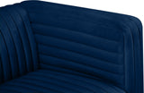 Ravish Contemporary Chair with Deep Channel Tufting and Gold & Chrome Legs for Modern Living Spaces