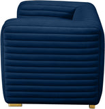 Ravish Contemporary Chair with Deep Channel Tufting and Gold & Chrome Legs for Modern Living Spaces