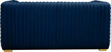 Ravish Velvet Loveseat - Modern Elegance with Deep Channel Tufting & Stylish Gold or Chrome Legs