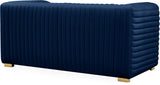 Ravish Velvet Loveseat - Modern Elegance with Deep Channel Tufting & Stylish Gold or Chrome Legs