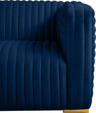 Ravish Velvet Sofa - Elegant Contemporary Design with Deep Channel Tufting & Stylish Metal Legs