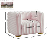 Ravish Contemporary Chair with Deep Channel Tufting and Gold & Chrome Legs for Modern Living Spaces