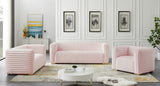 Ravish Velvet Loveseat - Modern Elegance with Deep Channel Tufting & Stylish Gold or Chrome Legs