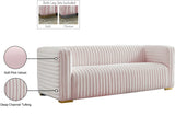 Ravish Velvet Sofa - Elegant Contemporary Design with Deep Channel Tufting & Stylish Metal Legs