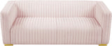 Ravish Velvet Sofa - Elegant Contemporary Design with Deep Channel Tufting & Stylish Metal Legs