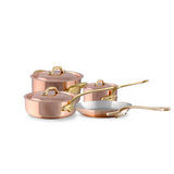 Mauviel M'Heritage M'150 B 7-Piece Copper Cookware Set With Brass Handles