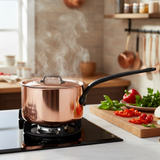 Mauviel M'Heritage M'150 CI Sauce Pan With Lid, Cast Iron Handle, 1.9-Qt