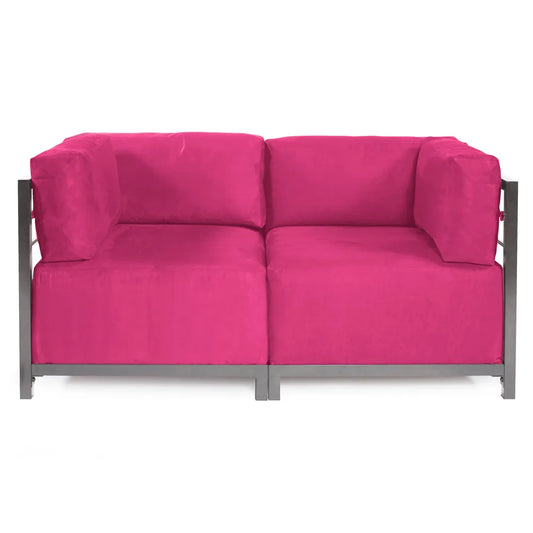 Axis 2pc Sectional Regency Fuchsia Titanium Frame