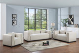 Alfie Sofa - Contemporary Overstuffed Linen Textured Couch for Cozy Living Room Reading Nook