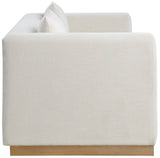 Alfie Sofa - Contemporary Overstuffed Linen Textured Couch for Cozy Living Room Reading Nook