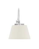 Ashby Nickel Swing-Arm Wall Sconce, White Shade