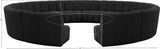 Infinity Boucle Fabric 12pc Modular Sectional Sofa with Deep Channel Tufting for Modern Living