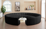 Infinity Boucle Fabric 12pc Modular Sectional Sofa with Deep Channel Tufting for Modern Living